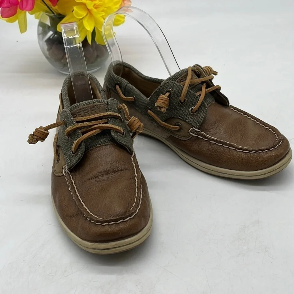 Sperry Top Sider Boat Shoes Brown Gray Size 7. SPR3147